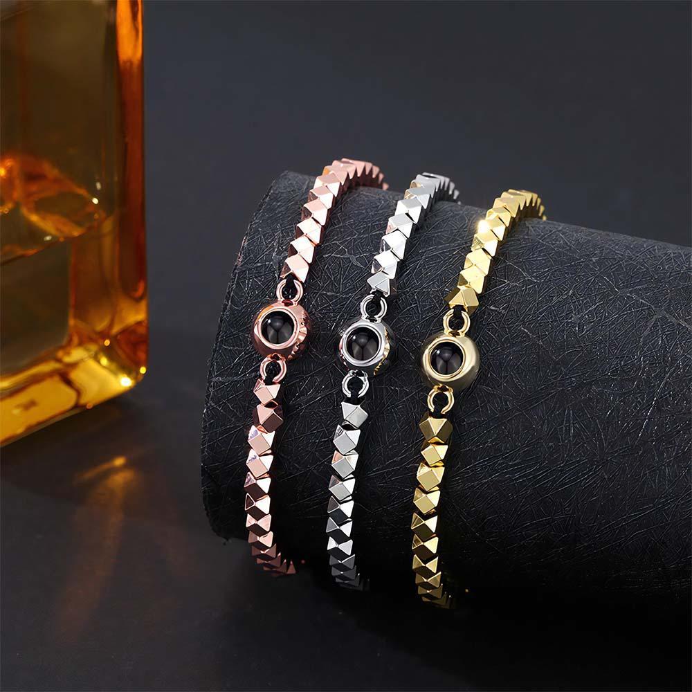 Bracciale Con Proiezione Personalizzato, Regalo Con Perline A Forma Speciale Per Lui - soufeelit