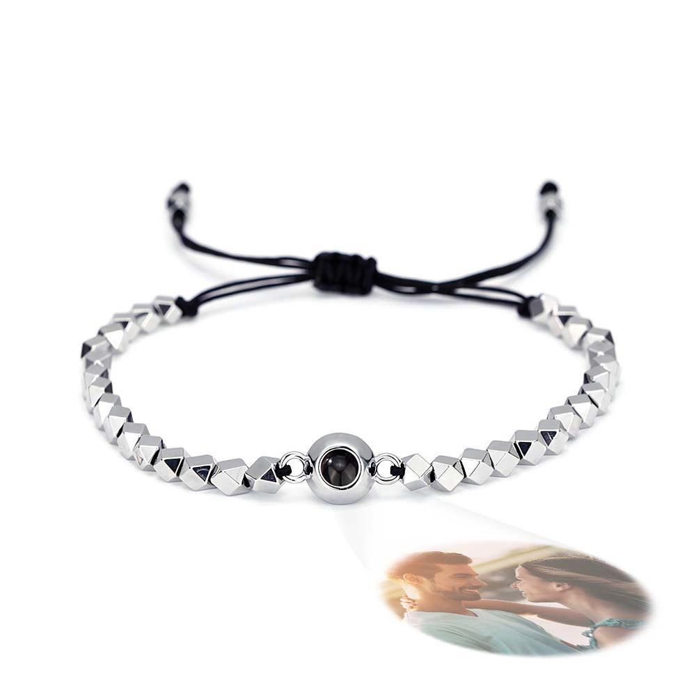 Bracciale Con Proiezione Personalizzato, Regalo Con Perline A Forma Speciale Per Lui