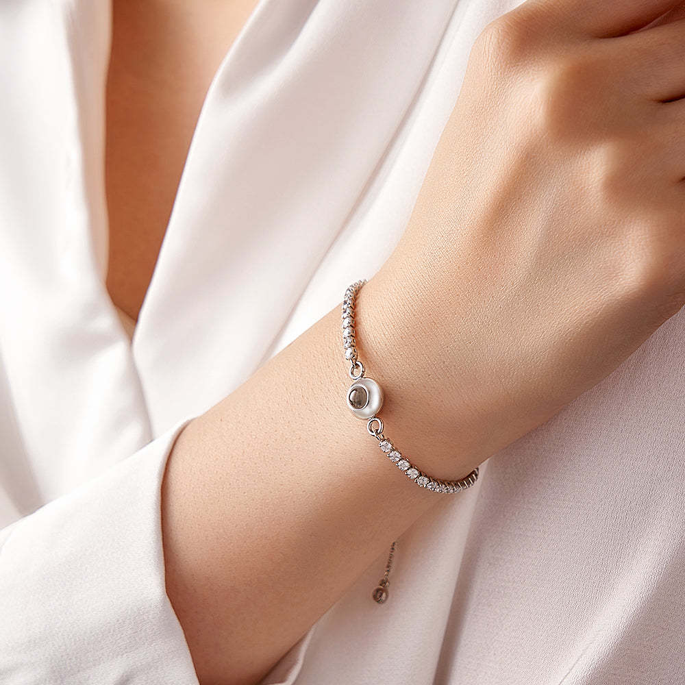 Bracciale con proiezione fotografica personalizzata, catena di diamanti, regalo di San Valentino - soufeelit