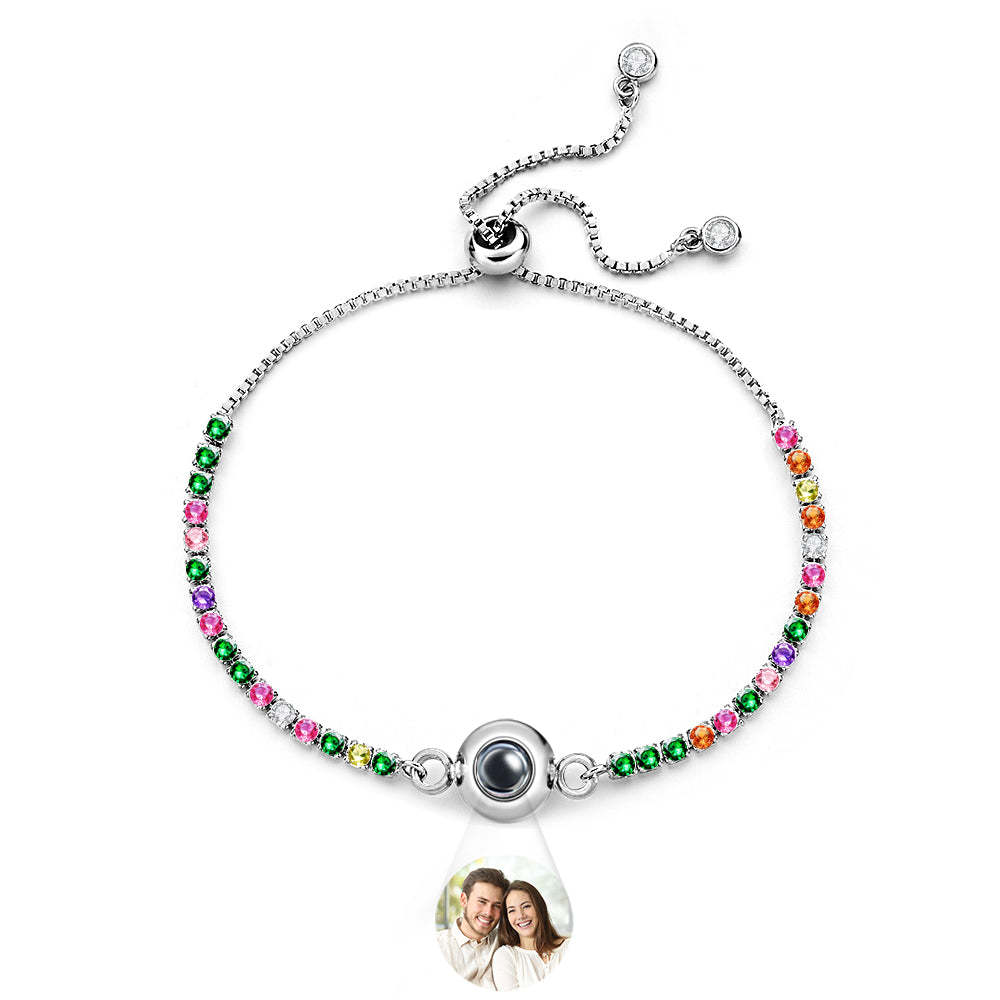 Bracciale con proiezione fotografica personalizzata, catena di diamanti, regalo di San Valentino - soufeelit