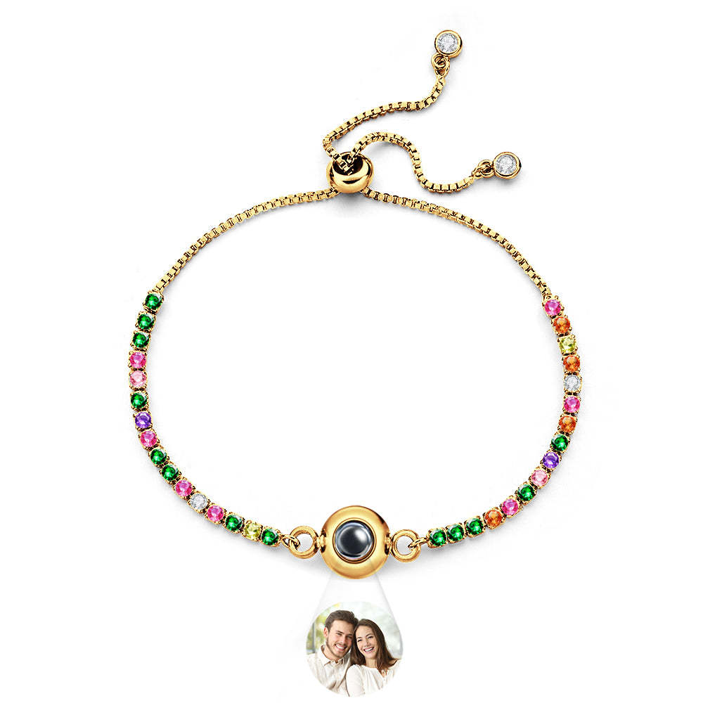 Bracciale con proiezione fotografica personalizzata, catena di diamanti, regalo di San Valentino - soufeelit