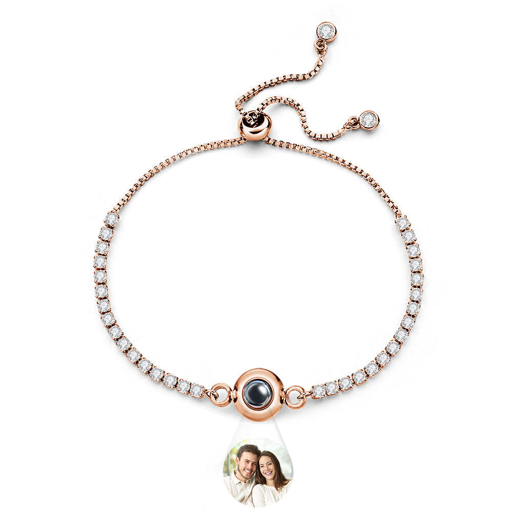 Bracciale con proiezione fotografica personalizzata, catena di diamanti, regalo di San Valentino - soufeelit