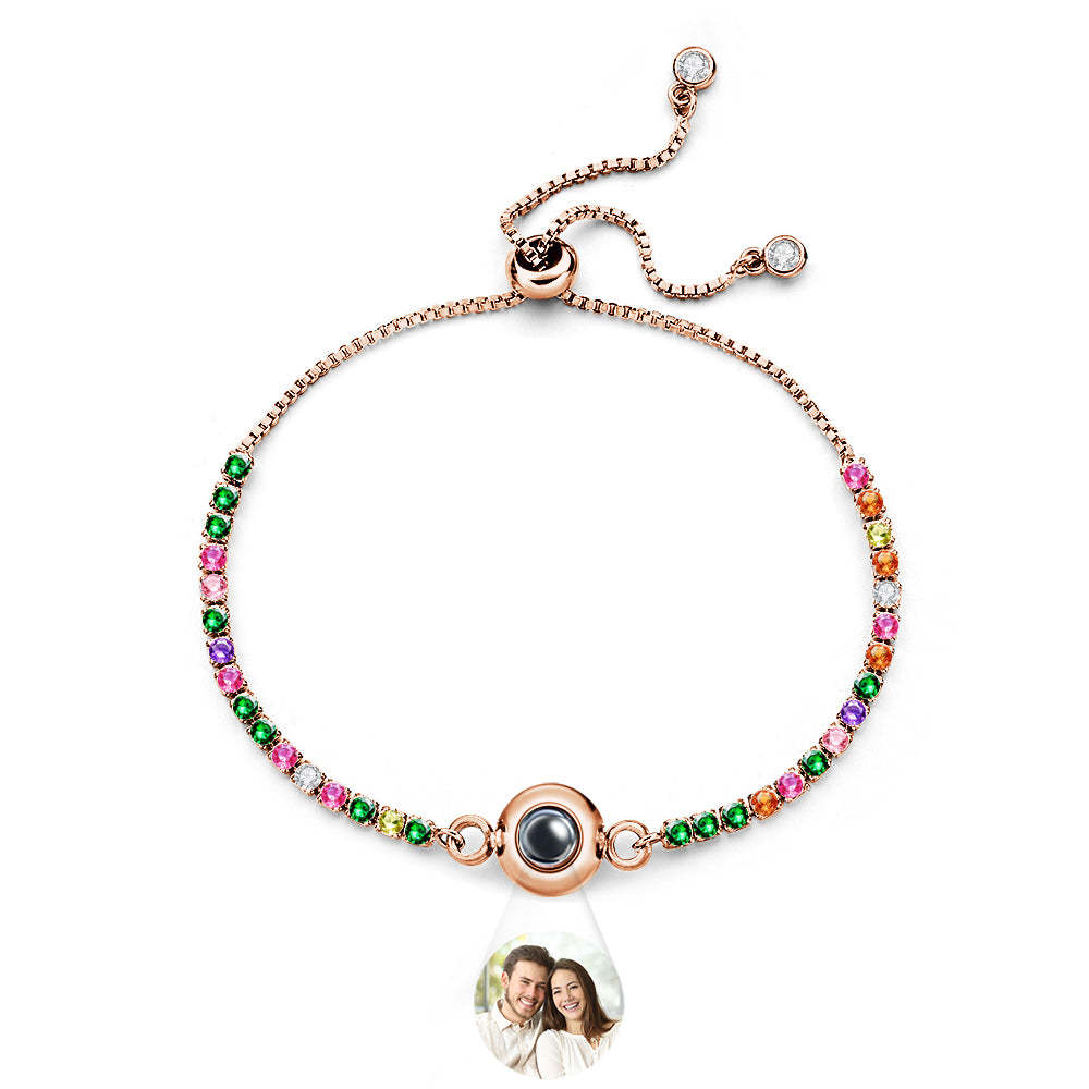 Bracciale con proiezione fotografica personalizzata, catena di diamanti, regalo di San Valentino - soufeelit