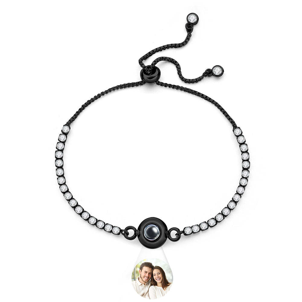 Bracciale con proiezione fotografica personalizzata, catena di diamanti, regalo di San Valentino - soufeelit