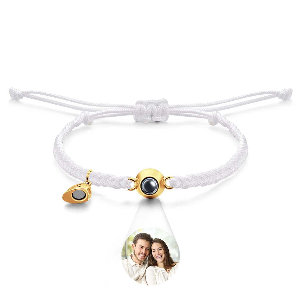 Bracciale Con Proiezione Personalizzata Regalo Per Coppia Magnetica Con Cuore Intrecciato Con Lettera Personalizzata - soufeelit