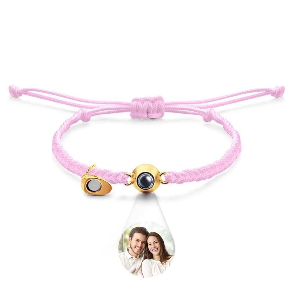 Bracciale Con Proiezione Personalizzata Regalo Per Coppia Magnetica Con Cuore Intrecciato Con Lettera Personalizzata - soufeelit