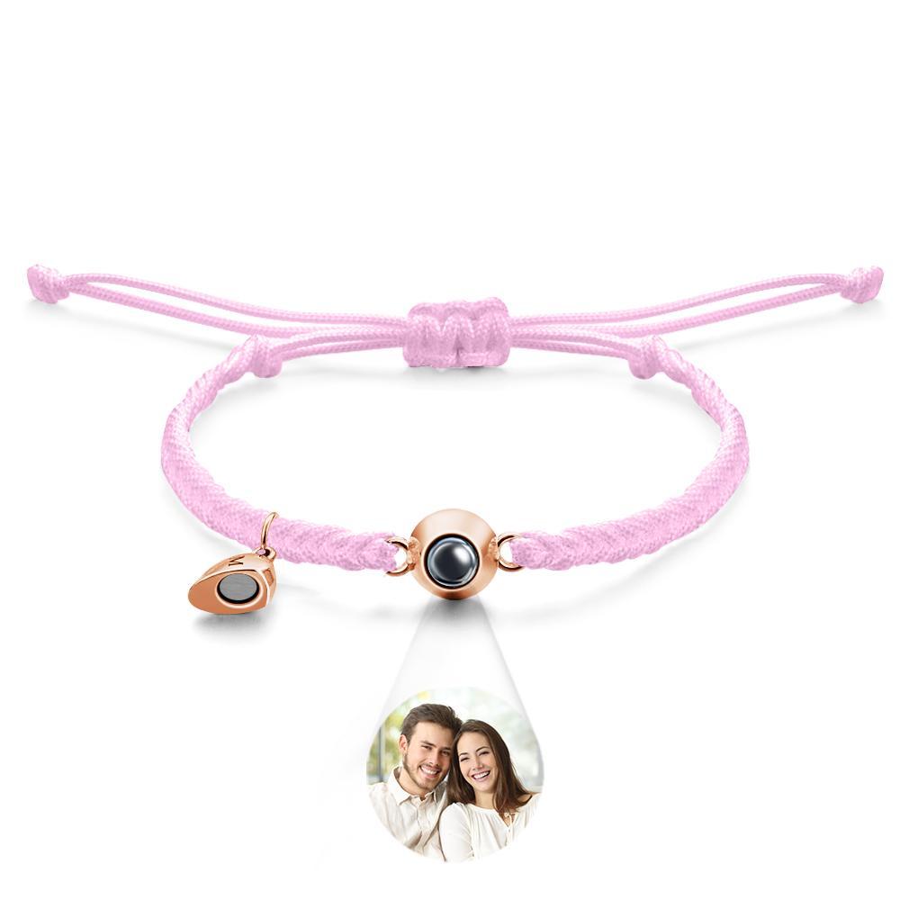 Bracciale Con Proiezione Personalizzata Regalo Per Coppia Magnetica Con Cuore Intrecciato Con Lettera Personalizzata - soufeelit