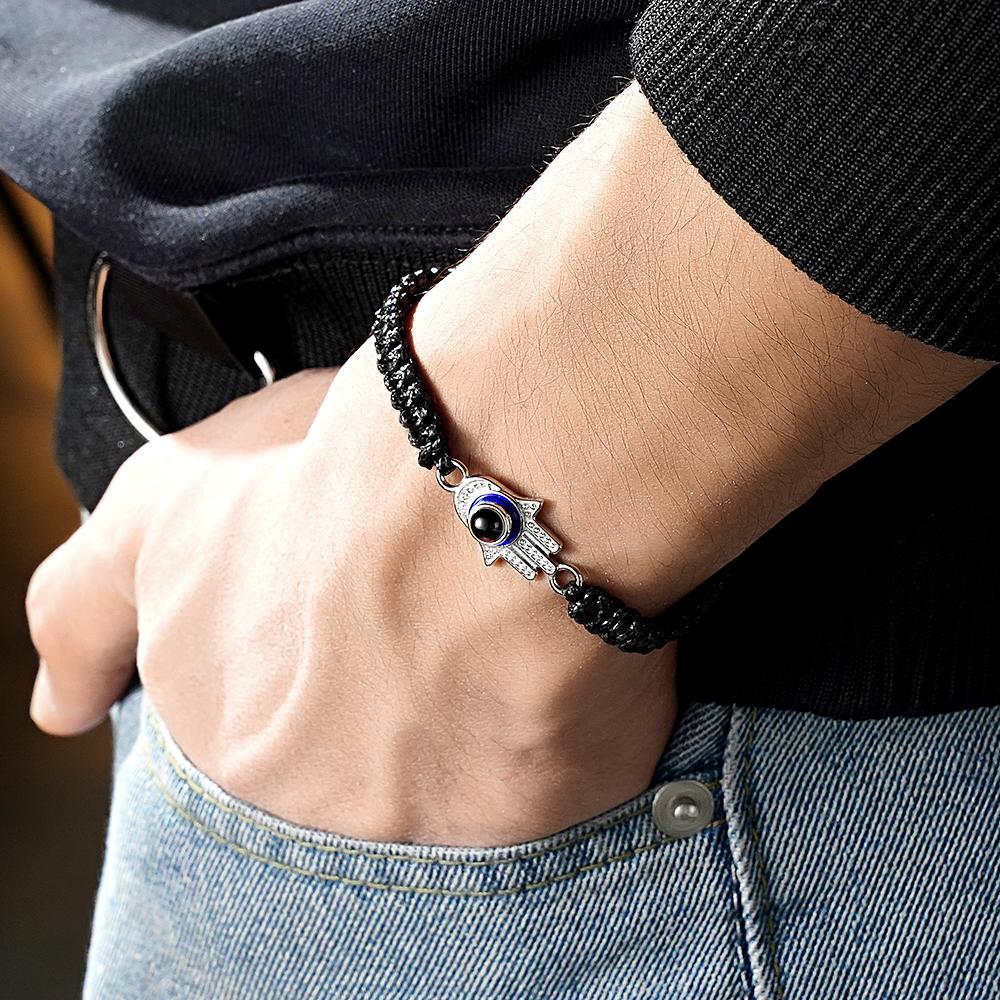 Regalo Da Uomo Alla Moda Con Braccialetto Di Proiezione Personalizzato Evil Eye - soufeelit