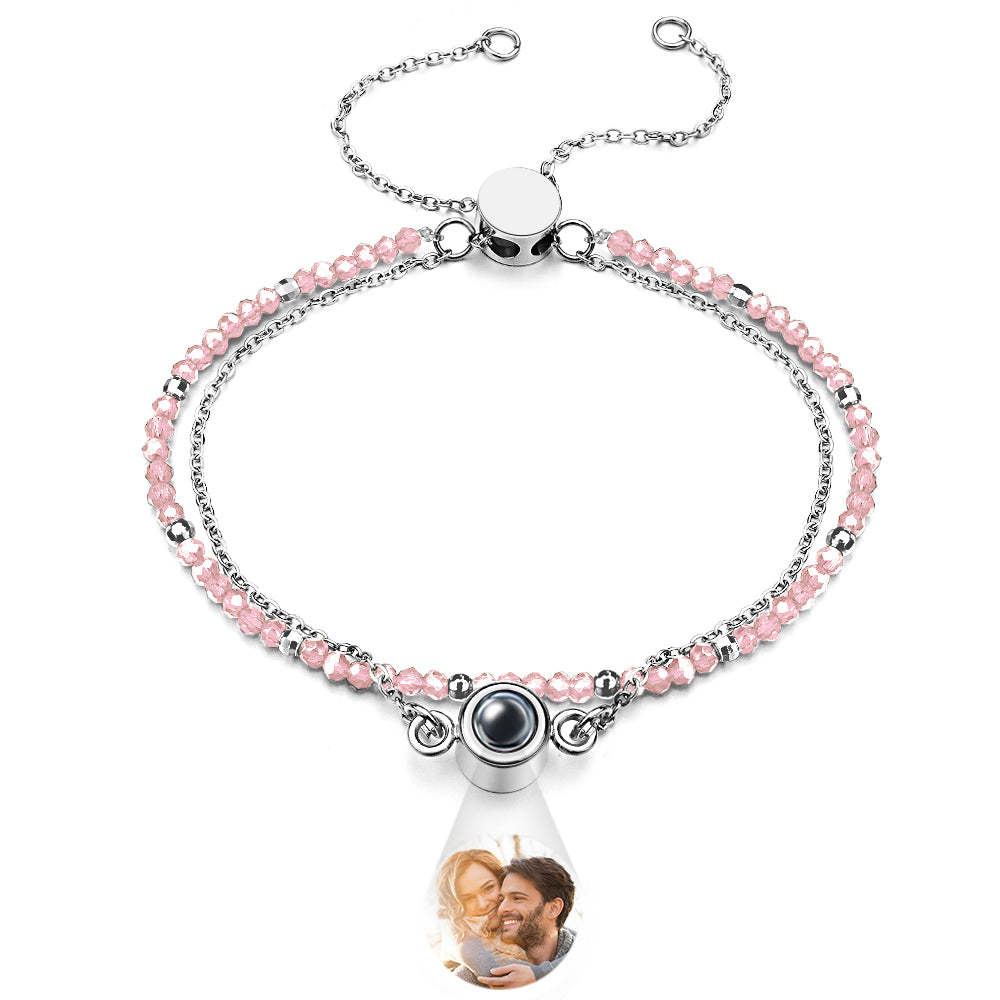 Bracciale Personalizzato Con Proiezione Di Foto In Cristallo A Doppio Strato - soufeelit