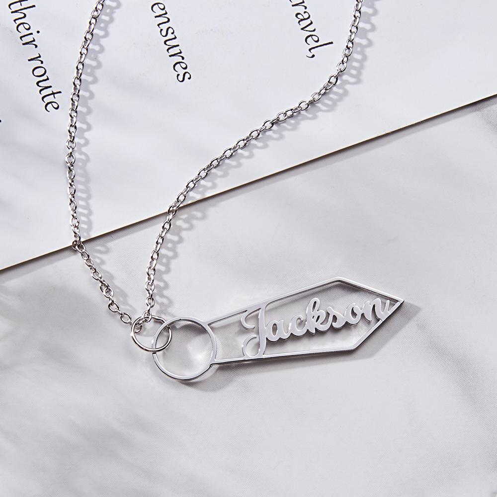 Collana Con Nome Personalizzato Cravatta A Forma Di Cartone Animato Regali Divertenti Per Uomo - soufeelit