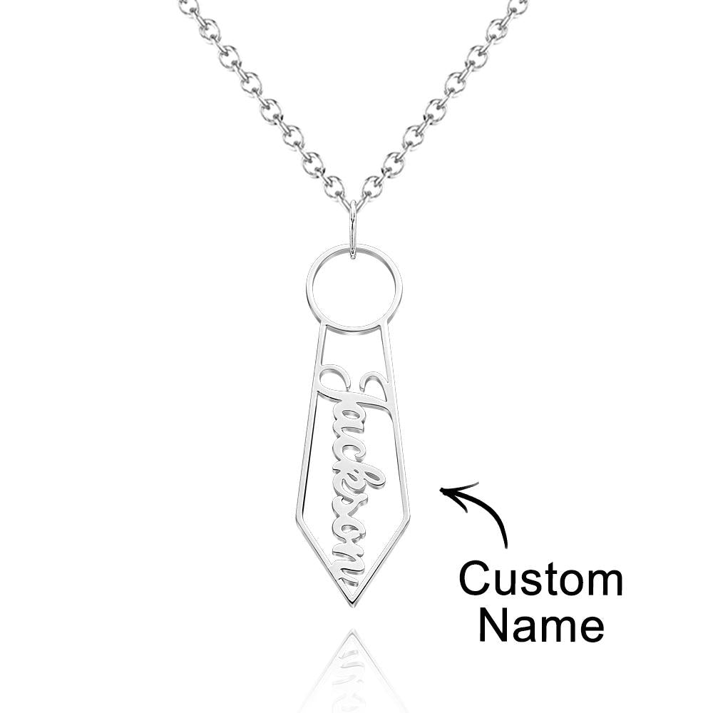Collana Con Nome Personalizzato Cravatta A Forma Di Cartone Animato Regali Divertenti Per Uomo - soufeelit