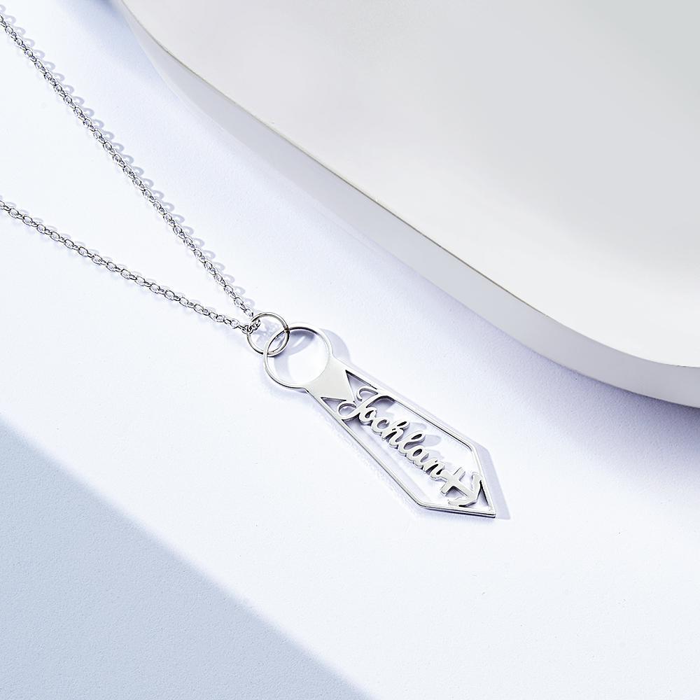 Collana Con Nome Personalizzato, Cravatta Creativa, Regali Di Moda Per Uomo - soufeelit