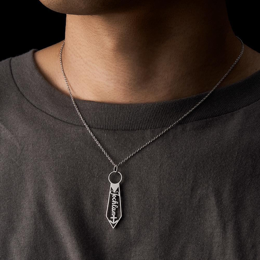 Collana Con Nome Personalizzato, Cravatta Creativa, Regali Di Moda Per Uomo - soufeelit