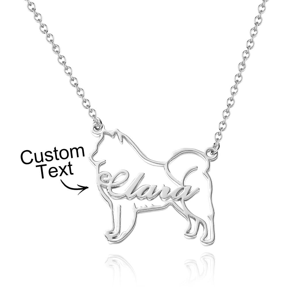 Collana Personalizzata Con Nome Contorno Cane Regali Commemorativi Creativi Per Gli Amanti Dei Cani - soufeelit