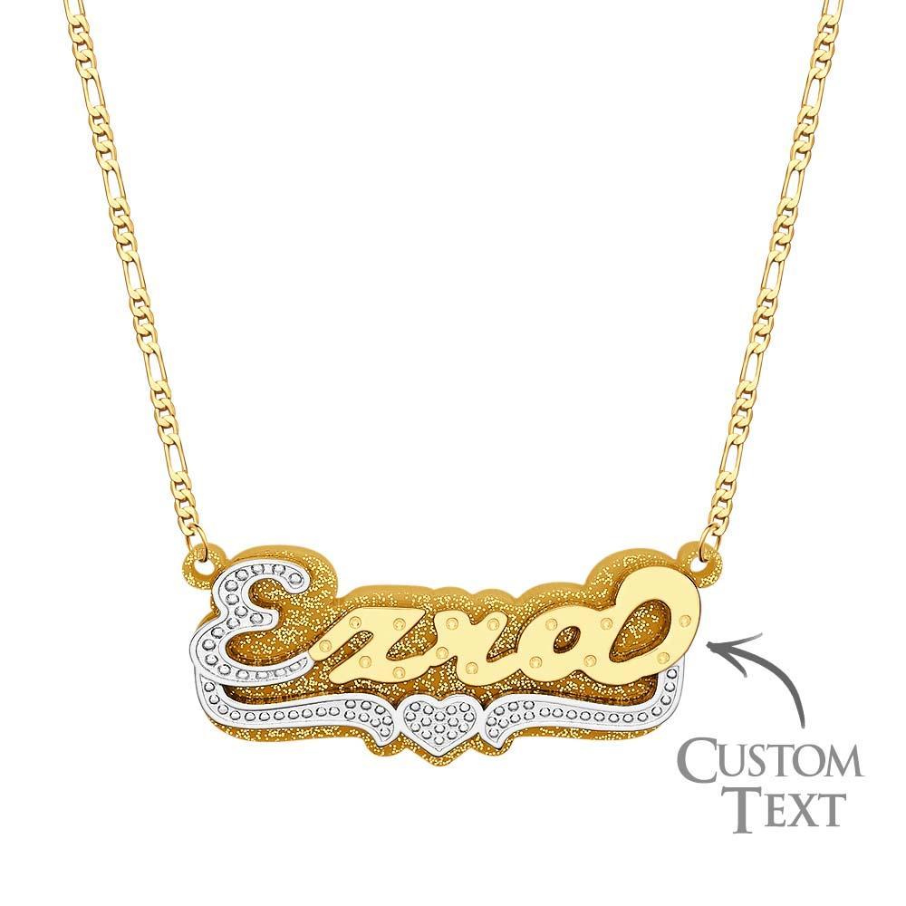 Collana Hip Hop Con Nome Personalizzato Decorazione Colorata In Acrilico In Metallo Bling Per Uomo - soufeelit