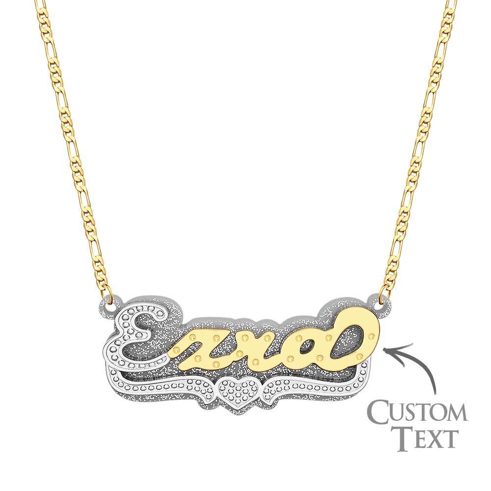 Collana Hip Hop Con Nome Personalizzato Decorazione Colorata In Acrilico In Metallo Bling Per Uomo - soufeelit
