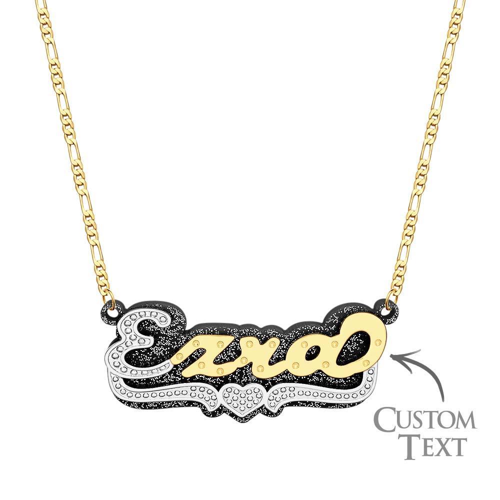 Collana Hip Hop Con Nome Personalizzato Decorazione Colorata In Acrilico In Metallo Bling Per Uomo - soufeelit