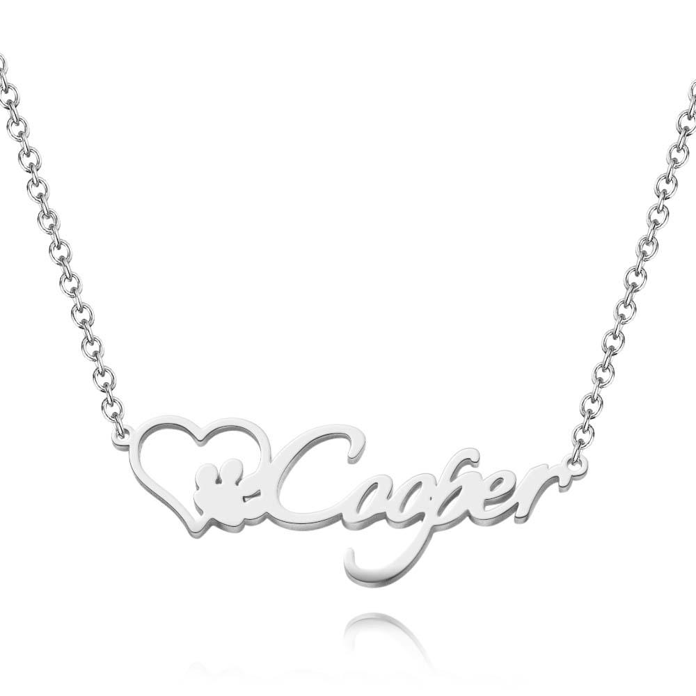 Collana Con Nome Personalizzato Con Zampa Di Cane, Regalo Commemorativo Per Animali Domestici. Grandi Regali Per Gli Amanti Degli Animali Domestici - soufeelit