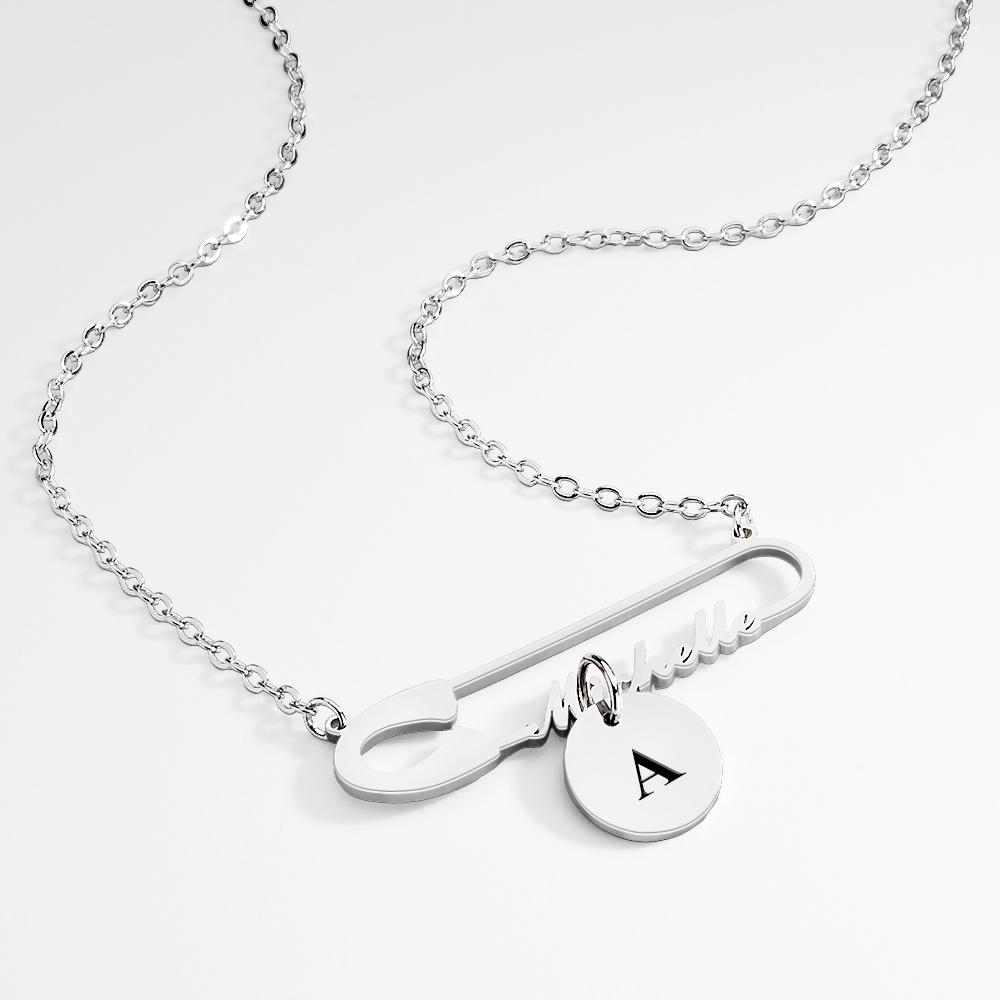 Collana Con Nome Personalizzato Con Testo Per Collana Da Donna Con Nome Minimalista In Stile Spilla Da Balia, Regalo Per Donne - soufeelit