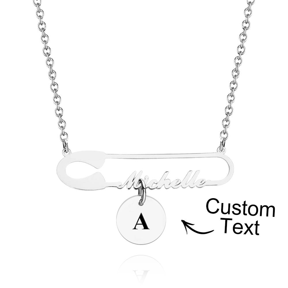 Collana Con Nome Personalizzato Con Testo Per Collana Da Donna Con Nome Minimalista In Stile Spilla Da Balia, Regalo Per Donne - soufeelit