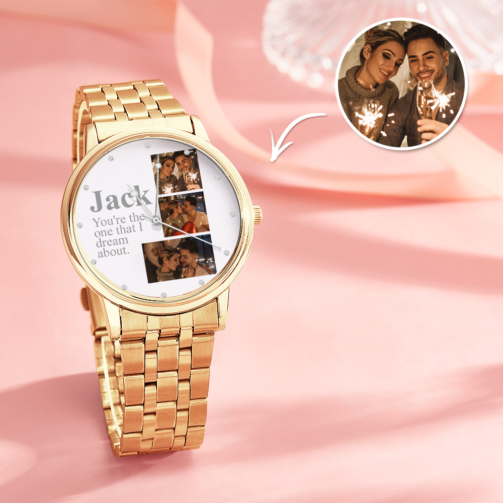 Orologio Con Foto Inciso Personalizzato, Braccialetto In Lega, Orologio Con Foto Per I Regali Di San Valentino Del Fidanzato - soufeelit