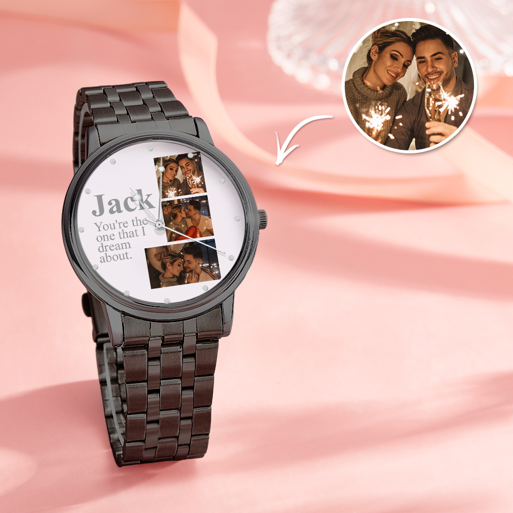 Orologio Con Foto Inciso Personalizzato, Braccialetto In Lega, Orologio Con Foto Per I Regali Di San Valentino Del Fidanzato - soufeelit