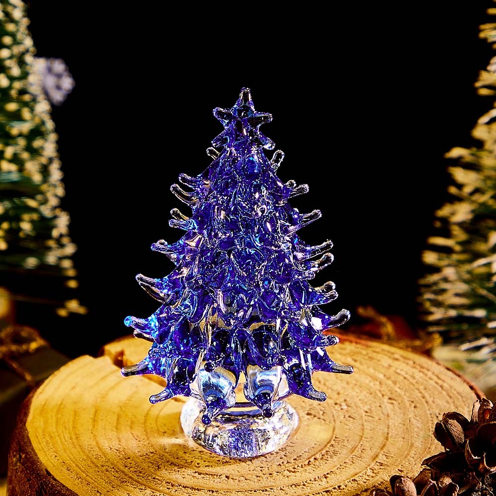 Mini Albero Di Natale In Cristallo Trasparente, Ornamenti Da Tavolo, Regali Di Natale - soufeelit