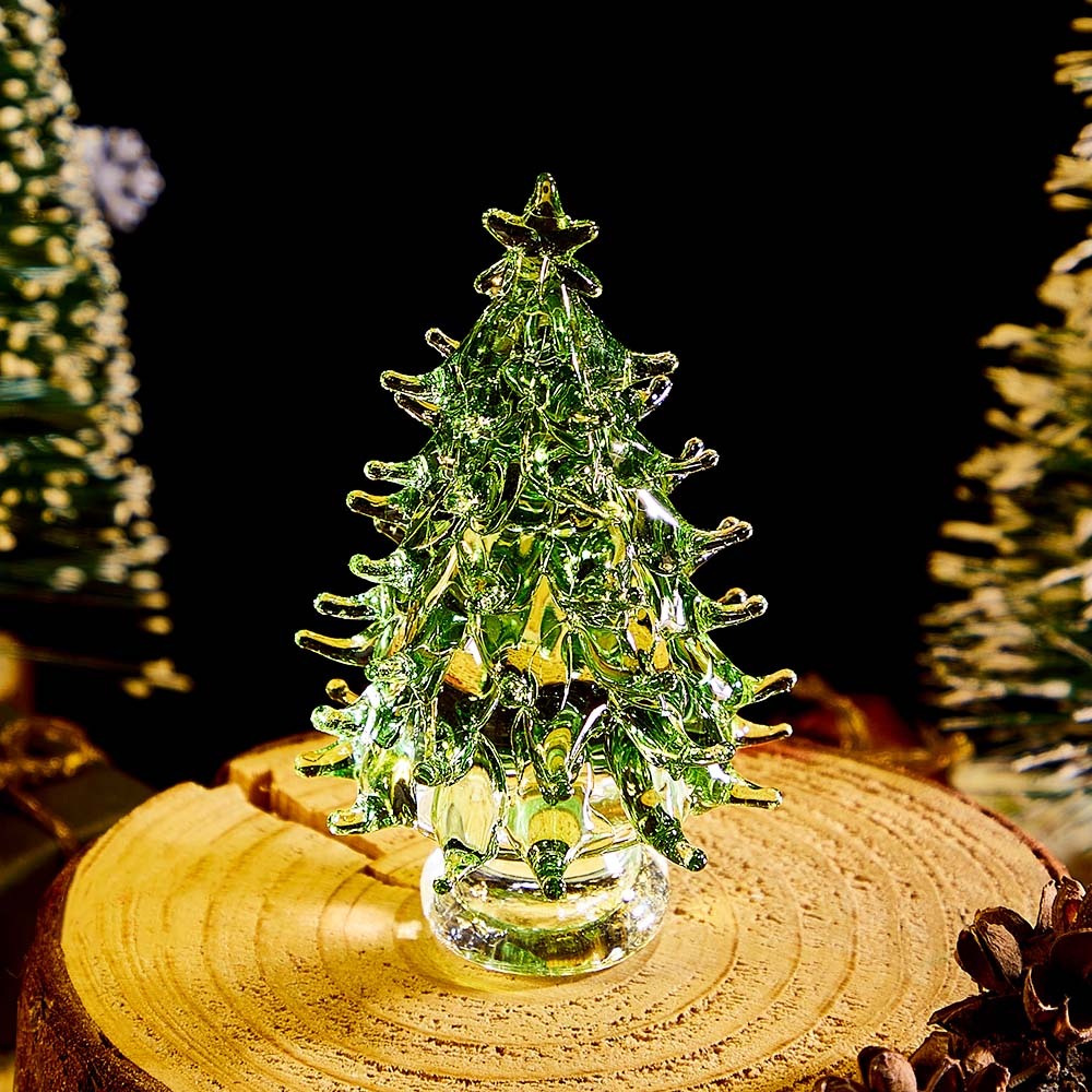 Mini Albero Di Natale In Cristallo Trasparente, Ornamenti Da Tavolo, Regali Di Natale - soufeelit