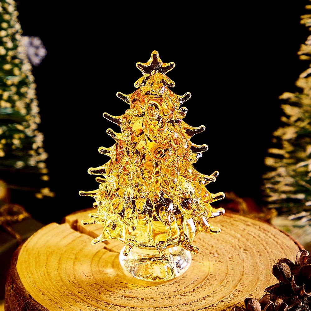 Mini Albero Di Natale In Cristallo Trasparente, Ornamenti Da Tavolo, Regali Di Natale - soufeelit