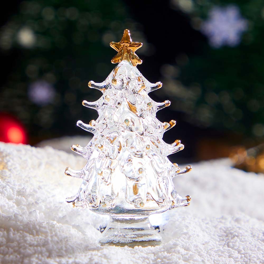 Mini Albero Di Natale In Cristallo Trasparente, Ornamenti Da Tavolo, Regali Di Natale - soufeelit