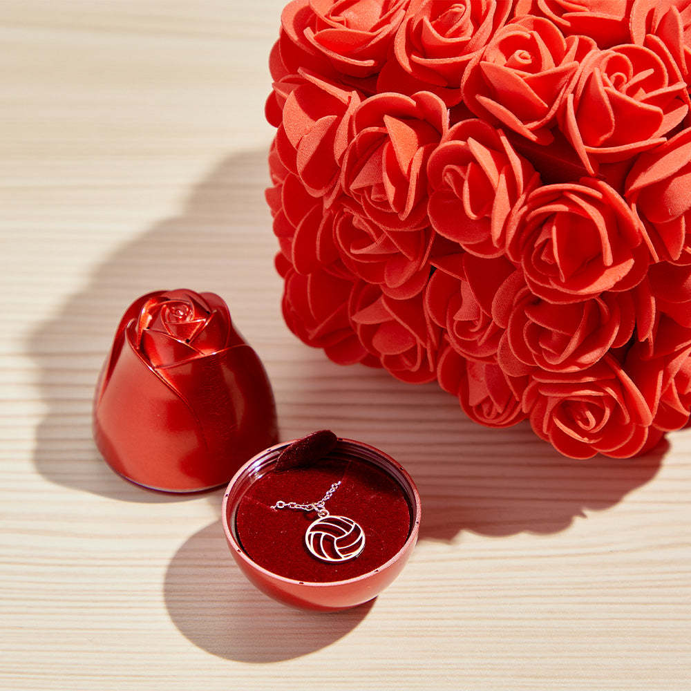 Portagioie Sollevabile A Forma Di Rosa Con Bouquet Di Rose. Confezione Regalo Romantica - soufeelit