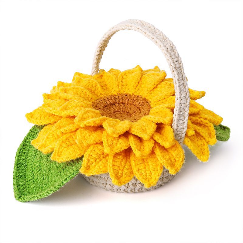 Sottobicchieri Con Fiori Lavorati A Maglia Sottobicchieri Con Girasole Intrecciato Kit Di Materiale All'uncinetto Con Fiori Intrecciati A Mano Regali Fai Da Te Fatti A Mano
