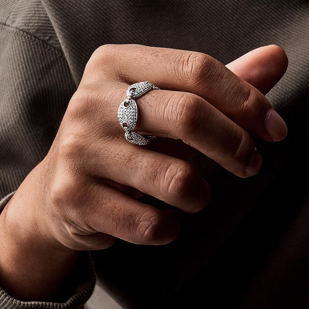Anello Hip Hop Anello Alla Moda Con Chicco Di Caffè Con Zirconi Regali Per Uomo - soufeelit