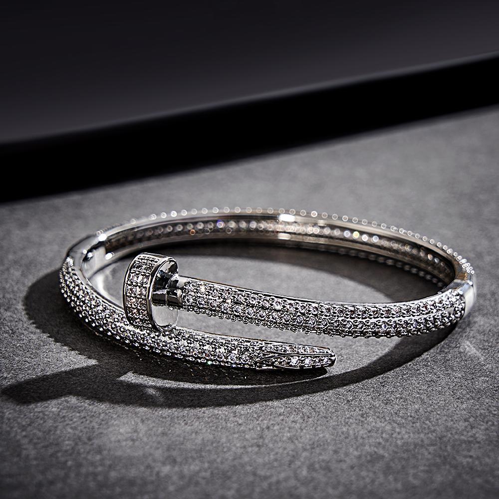 Bracciale Hip Hop Bracciale Ghiacciato Con Zirconi Per Unghie Creativi Per Uomo - soufeelit