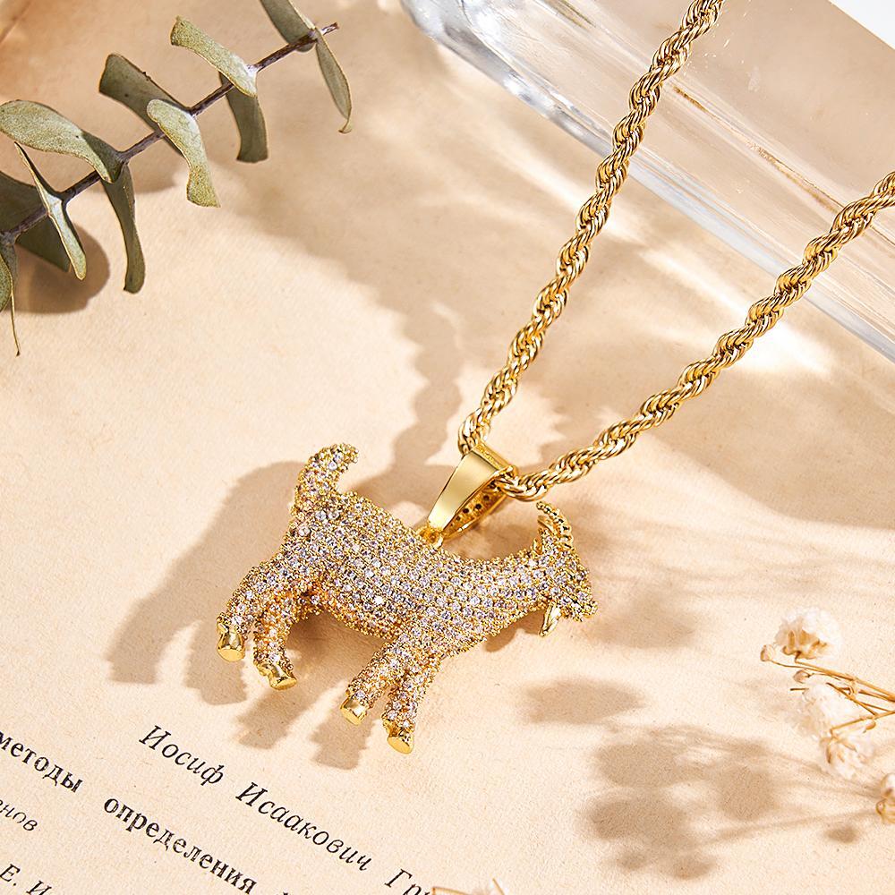 Collana Hip Hop Alla Moda Ziron Capra Ghiacciata Collana Gioielli Regali Per Gli Uomini - soufeelit