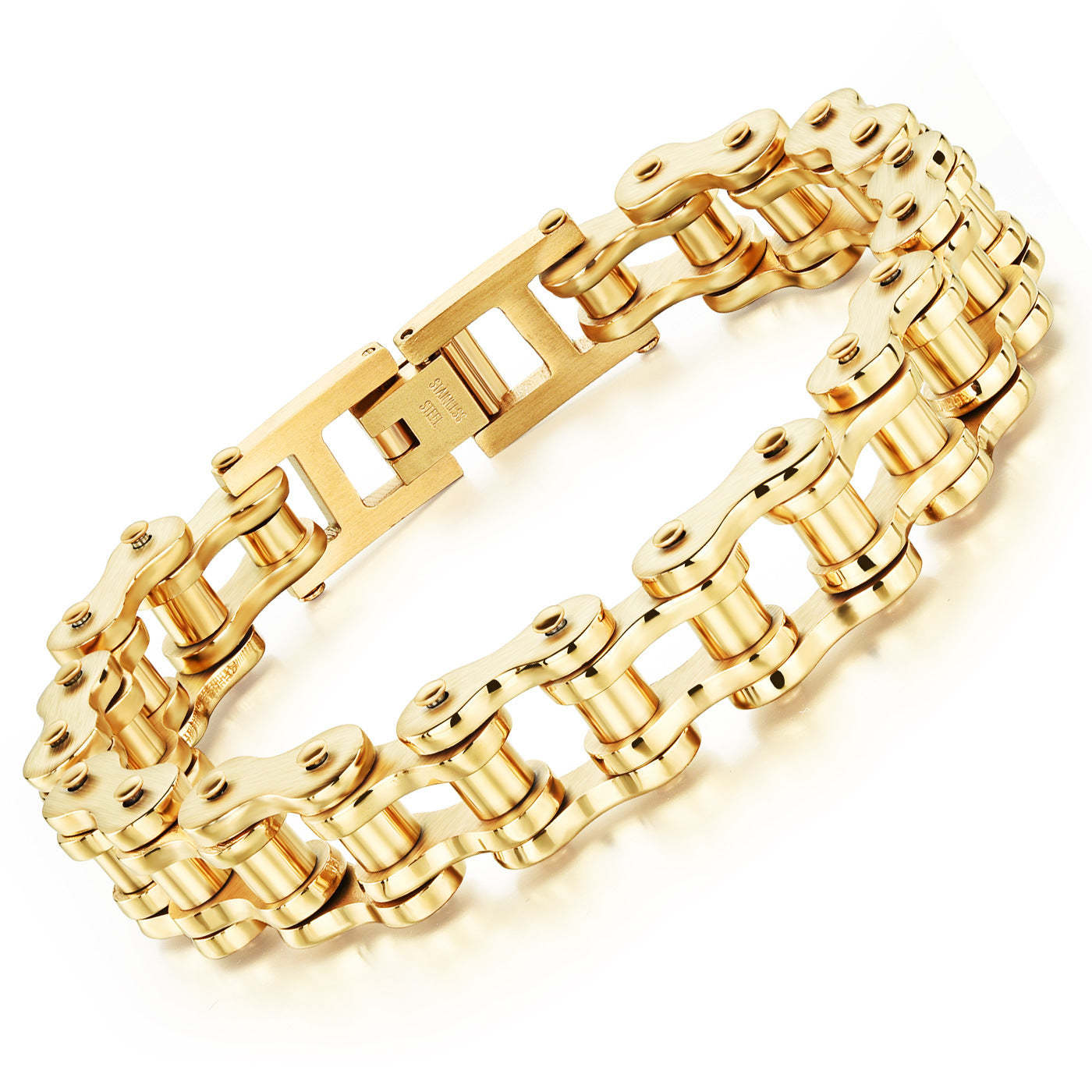 Bracciale Per Bicicletta Hip Hop Con Catena Da Motociclista Alla Moda, Regali In Oro Per Uomo - soufeelit
