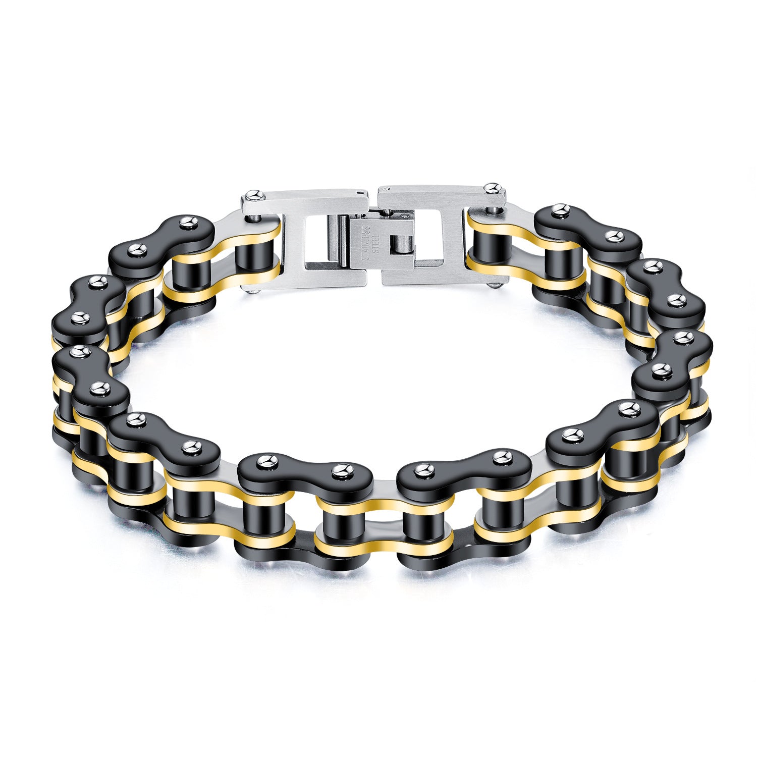 Bracciale A Catena Retrò Per Bicicletta, Regali In Oro Nero Per Uomini Alla Moda - soufeelit
