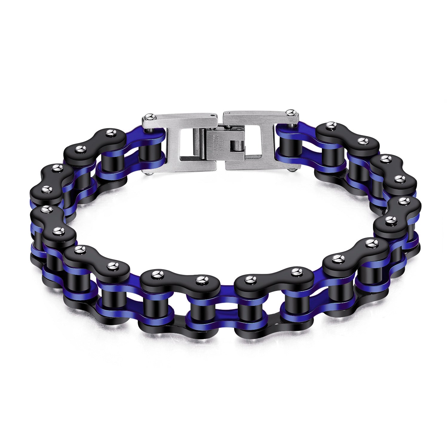 Bracciale A Catena Per Bicicletta Retrò Nero Blu Regali Per Uomini Alla Moda - soufeelit
