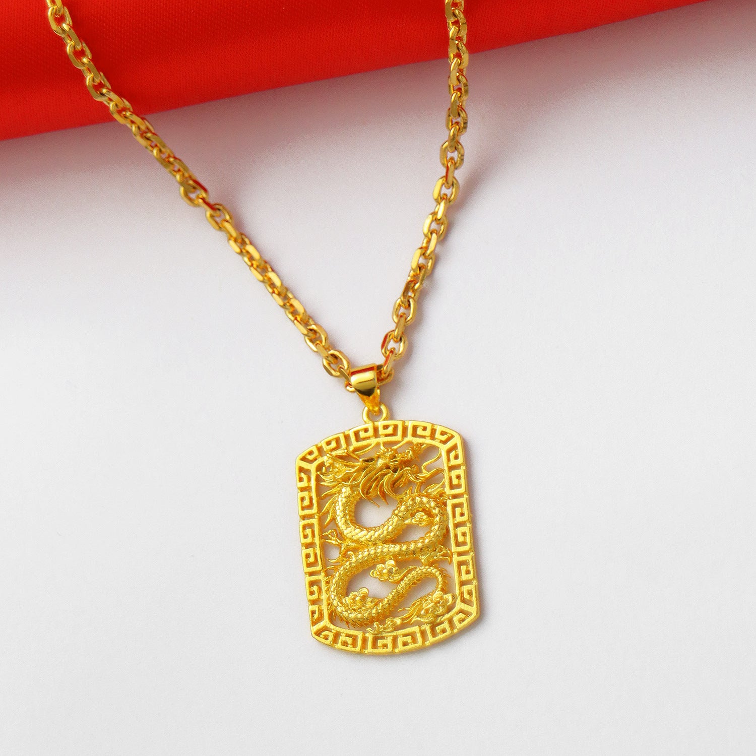 Collana Prepotente Del Drago D'oro Gioielli Da Uomo Alla Moda Hip-hop - soufeelit