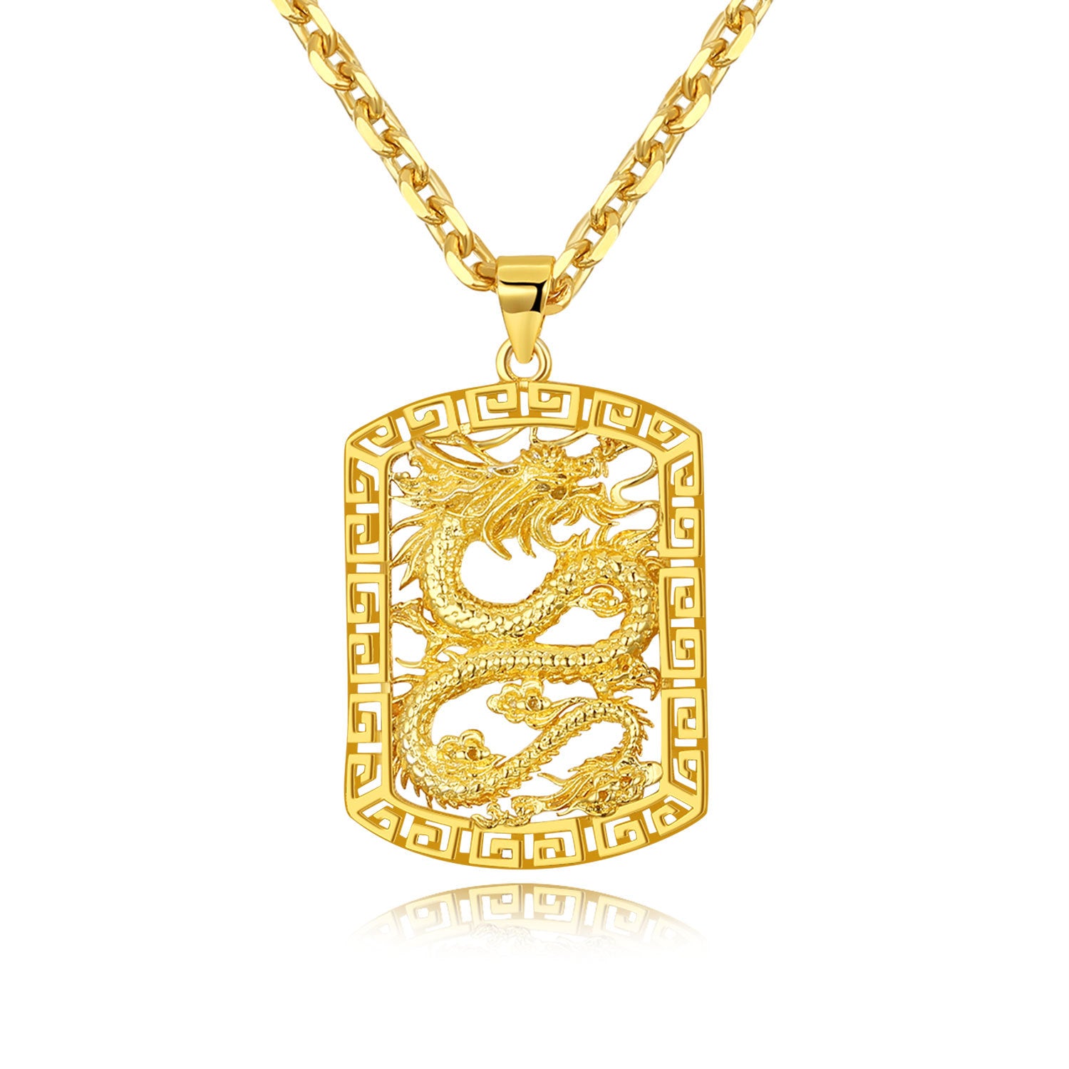 Collana Prepotente Del Drago D'oro Gioielli Da Uomo Alla Moda Hip-hop - soufeelit