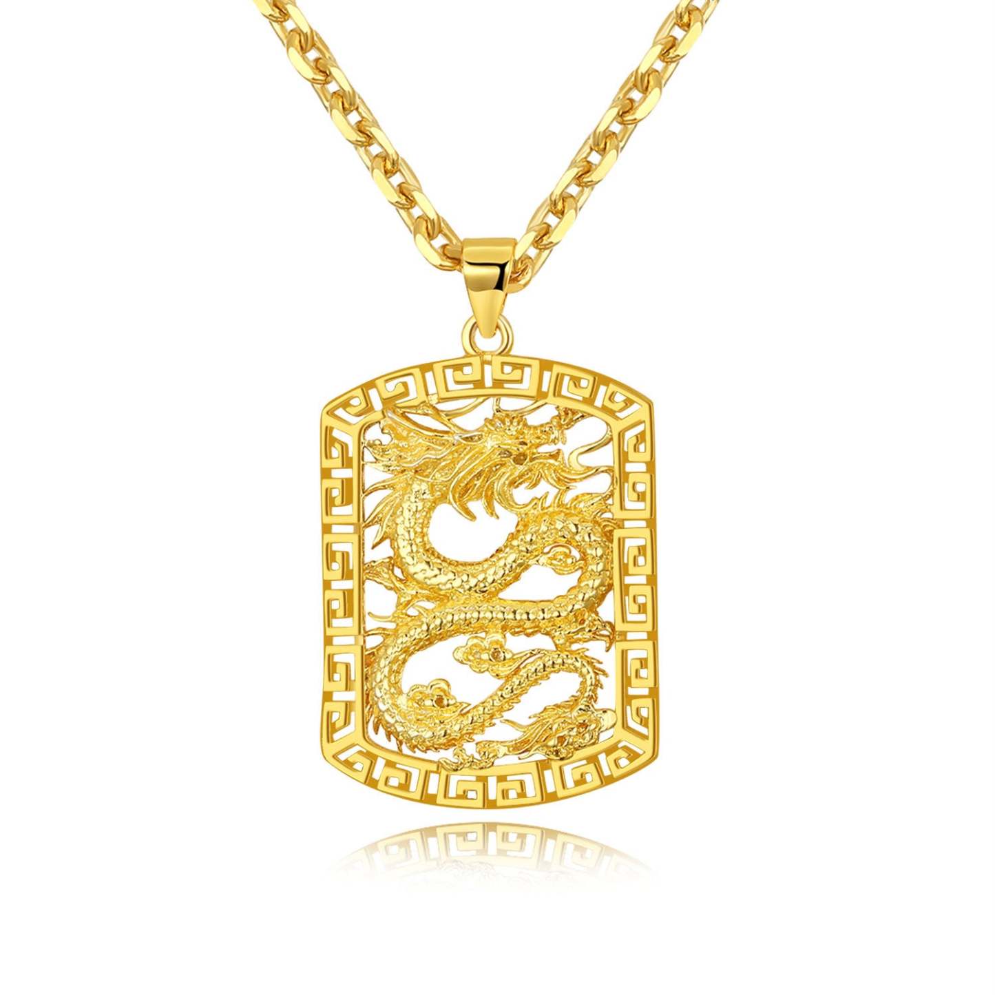 Collana Prepotente Del Drago D'oro Gioielli Da Uomo Alla Moda Hip-hop - soufeelit