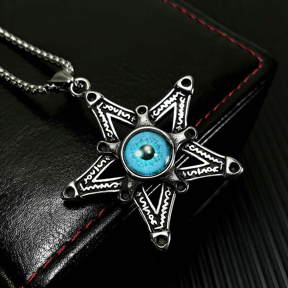 Collana Da Uomo Con Stella A Sei Punte Alla Moda, Gioielli Con L'occhio Del Diavolo - soufeelit