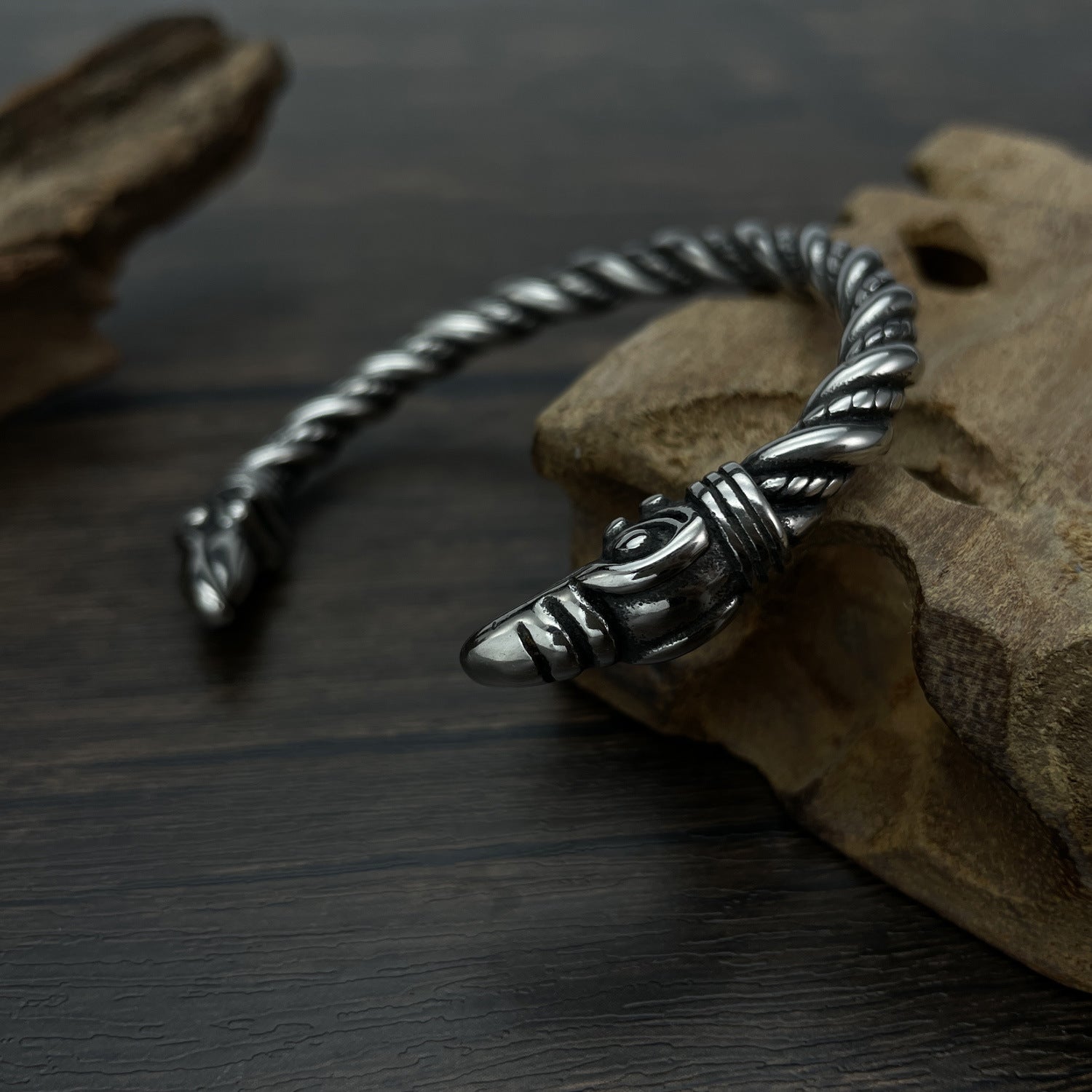 Bracciale Da Uomo Retrò Twist, Gioielli Con Testa D'aquila Aperta - soufeelit