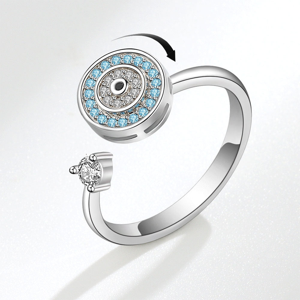 Evil Eye Fidget Anello Anti-ansia Anello Spinner Aperto Regolabile Regali Di Gioielli Per Lei - soufeelit