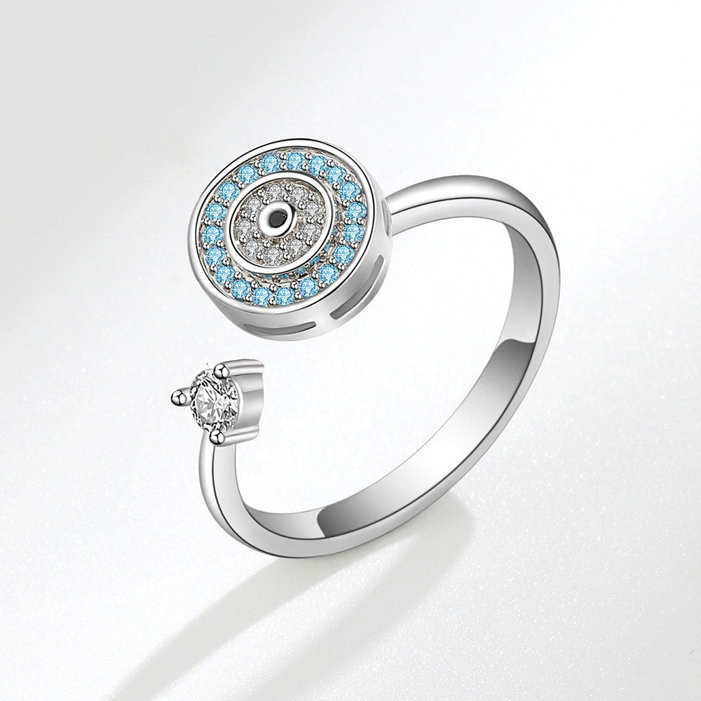 Evil Eye Fidget Anello Anti-ansia Anello Spinner Aperto Regolabile Regali Di Gioielli Per Lei - soufeelit
