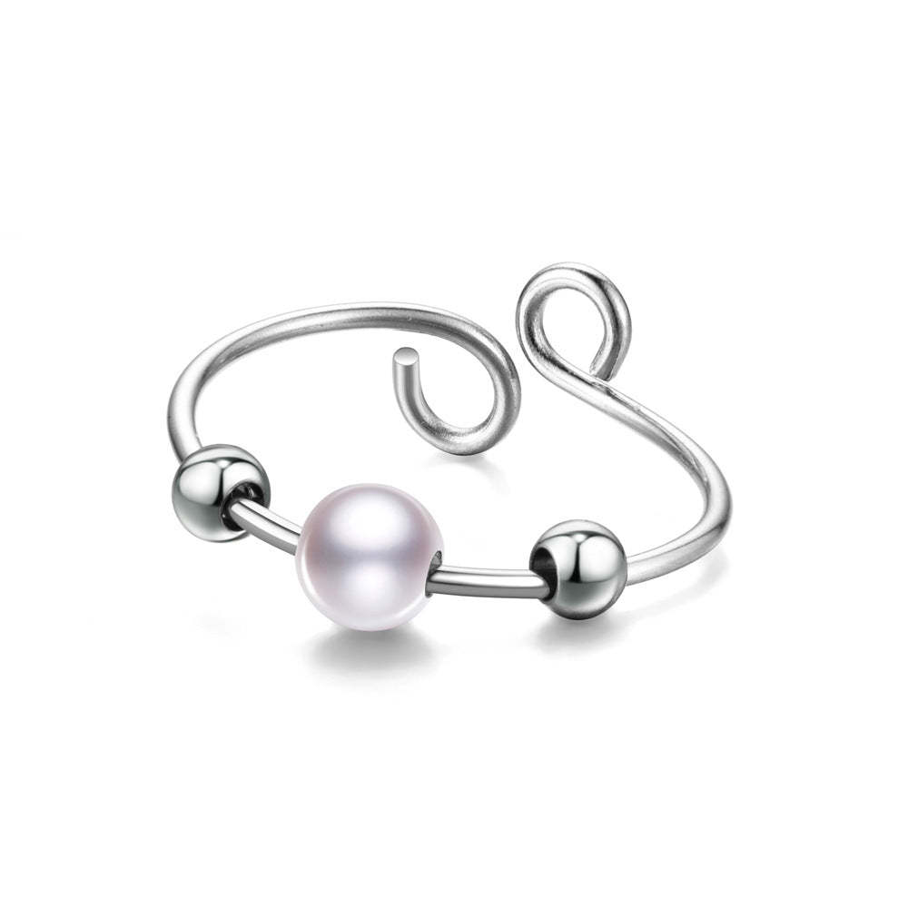 Anello Anti-ansia Fidget, Anello Girevole Regolabile Con Perline Turchesi, Regali Per Lei - soufeelit