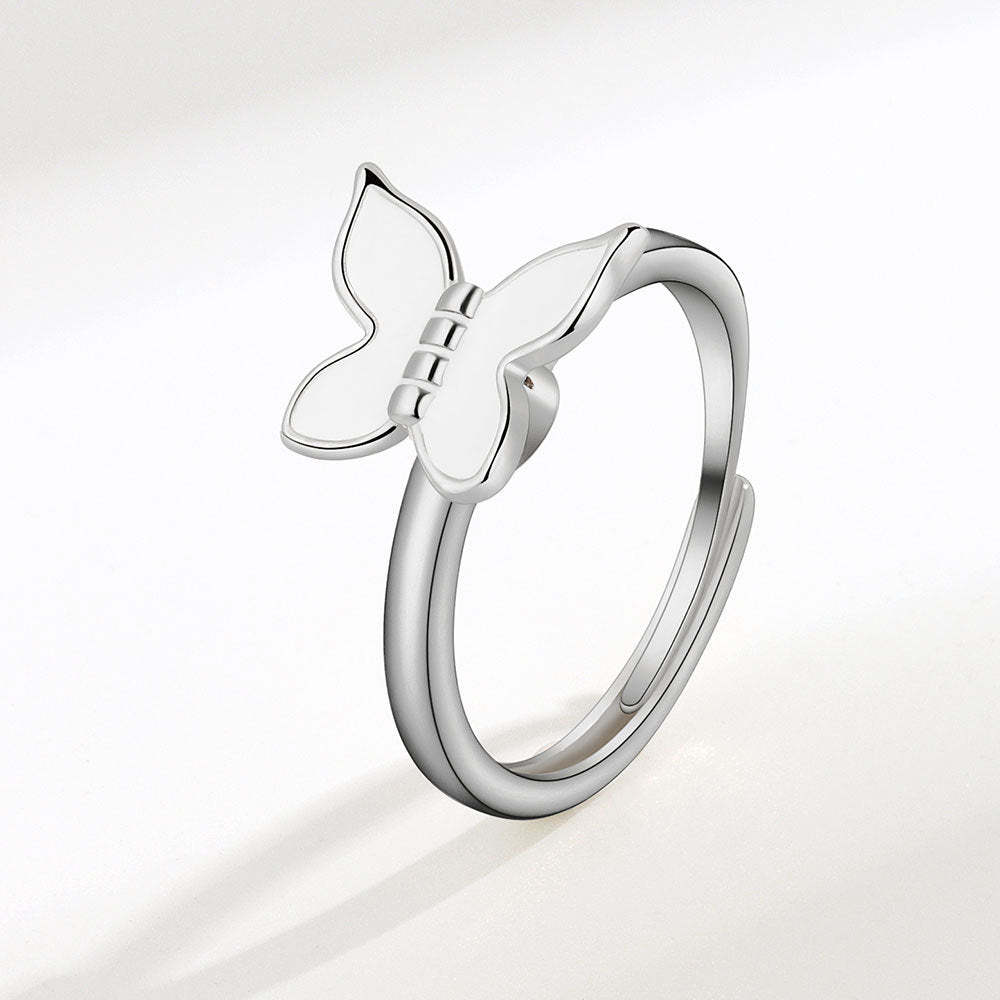 Fidget Anello Anti-ansia Anello Spinner Regolabile Aperto Con Farfalla Regali Per Lei - soufeelit