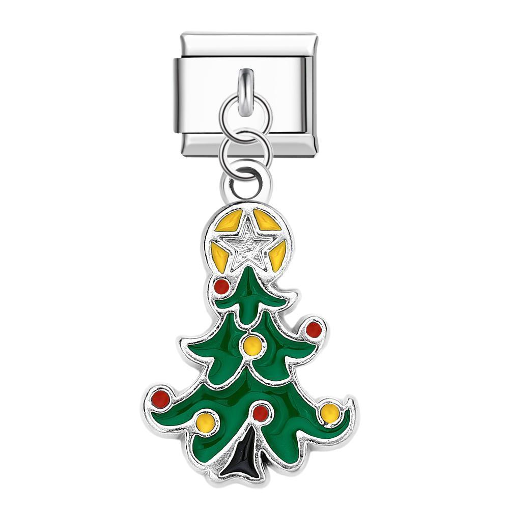 Charm Italiano Albero Di Natale Per Braccialetti Con Charm Italiani Link Composable Regalo Di Natale - soufeelit