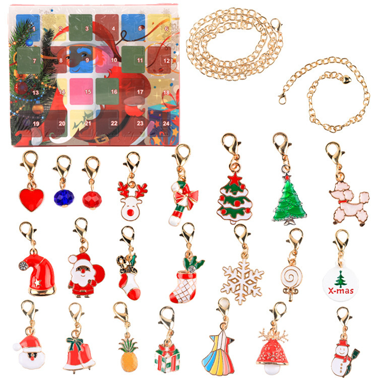 Bracciale Con Ciondolo A Forma Di Scatola Cieca A Sorpresa Con Ciondolo Natalizio, Con 24 Braccialetti Con Scatola Regalo Per Conto Alla Rovescia E Calendario, Con Ciondoli Fai Da Te - soufeelit