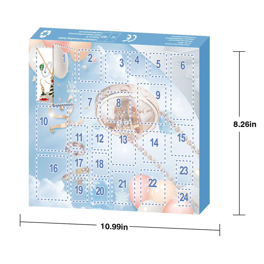 Calendario Dell'avvento Per Natale Anello Collana Orecchini Portagioie Set Natale Set Da 24 Pezzi - soufeelit